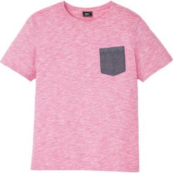 T-shirt melanżowy z kieszonką z batystu bonprix różowy melanż. Różowe t-shirty męskie bonprix, s, bez wzorów, z tkaniny, bez kołnierzyka. Za 44,99 zł.
