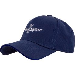 Czapka z daszkiem AERONAUTICA MILITARE. Niebieskie czapki męskie Aeronautica Militare, bez wzorów, z tkaniny. Za 200,00 zł.