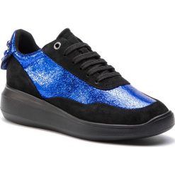 Sneakersy GEOX - D Rubidia D D84APD 021Y2 C0245 Black/Royal. Niebieskie półbuty damskie Geox, bez wzorów, ze skóry, bez obcasa, na płaskiej podeszwie, bez zapięcia. W wyprzedaży za 389,00 zł.