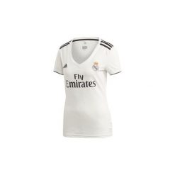 T-shirty z krótkim rękawem adidas Koszulka podstawowa Real Madryt. Białe koszulki damskie Adidas, s, bez wzorów, bez kołnierzyka. Za 164,50 zł.