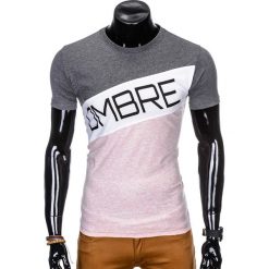 T-SHIRT MĘSKI Z NADRUKIEM S650 - RÓŻOWY. Czerwone t-shirty męskie z nadrukiem marki Ombre Clothing, m. Za 35,00 zł.