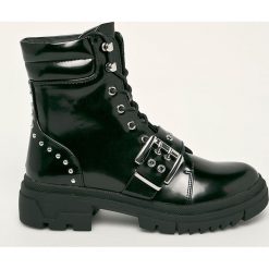 Vero Moda - Workery. Czarne workery damskie ze skóry, na sznurówki. W wyprzedaży za 199,90 zł.