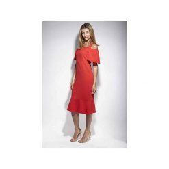 Sukienka Sophie klasyczna czerwień elegancka. Czerwone sukienki balowe DOROTHÉ, na spotkanie biznesowe, m, z falbankami. Za 499,00 zł.