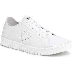 Sneakersy NESSI - 20700 Biały 412. Białe półbuty damskie Nessi, bez wzorów, ze skóry, bez obcasa, bez zapięcia. Za 279,00 zł.