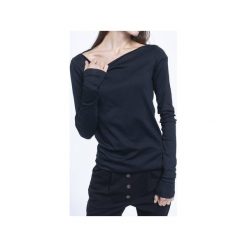 BLACK WARM BODY. Czarne bluzki damskie Unknown style, s, bez wzorów, z bawełny, z włoskim kołnierzykiem, z długim rękawem. Za 320,00 zł.