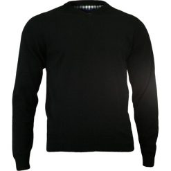 Czarny Męski Sweter -Adriano Guinari- 100% bawełna, w Serek, V-neck, Elegancki SWADGAW15CZARNY. Czarne swetry męskie m, z bawełny, eleganckie. Za 99,00 zł.