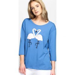 Bluzki damskie: Niebieska Bluzka Flaming Love