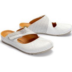 DR. BRINKMANN 701103-3 weiss, klapki profilaktyczne damskie. Klapki damskie Dr. Brinkmann, bez wzorów, bez obcasa. Za 259,90 zł.