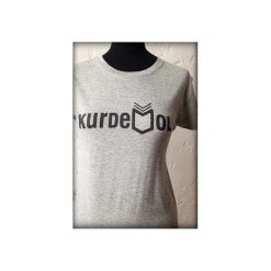 "Kurdemol" - moda na czytanie. Szare t-shirty damskie marki Kurdemol, s, bez wzorów, z dresówki, bez kołnierzyka. Za 69,00 zł.