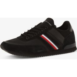 Tommy Hilfiger - Tenisówki męskie z dodatkiem skóry – Iconic Sock Runner, czarny. Czarne trampki męskie TOMMY HILFIGER, bez wzorów, ze skóry, sportowe, bez zapięcia. Za 449,95 zł.