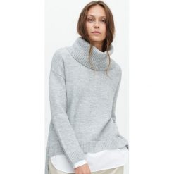 Sweter z szerokim golfem - Jasny szary. Szare swetry damskie Reserved, s, bez wzorów, bez rękawów. Za 119,99 zł.