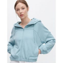 Bluza z kapturem - Turkusowy. Niebieskie bluzy damskie Reserved, s, bez wzorów, bez rękawów, z kapturem. Za 79,99 zł.