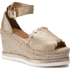 Espadryle KANNA - 19KV9026 Chianto Oro. Żółte espadryle damskie marki Kanna, bez wzorów, ze skóry, bez obcasa, na obcasie. Za 499,00 zł.