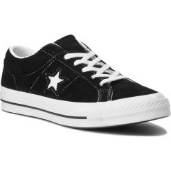 Tenisówki CONVERSE - One Star Ox 158369C Black/White/White. Czarne półbuty męskie Converse, bez wzorów, ze skóry, retro, bez zapięcia. Za 369,00 zł.
