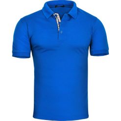 Koszulka polo męska slim niebieska Recea. Niebieskie koszulki męskie Recea, xl, bez wzorów, z bawełny, bez rękawów. Za 29,99 zł.