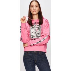 Vans - Bluza. Różowe bluzy damskie Vans, s, z nadrukiem, z bawełny, bez rękawów, z kapturem. Za 299,90 zł.