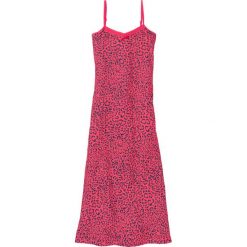 Koszula nocna na cienkich ramiączkach bonprix różowy hibiskus - szary z nadrukiem. Różowe koszule nocne damskie bonprix, z nadrukiem, bez kołnierzyka, bez rękawów. Za 44,99 zł.