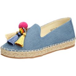 Niebieskie espadryle, buty damskie VICES 8213. Niebieskie espadryle damskie vices, bez wzorów, na wysokim obcasie. W wyprzedaży za 59,00 zł.