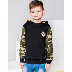 Bluzy chłopięce: BLUZA DZIECIĘCA Z KAPTUREM KB007 – CZARNA