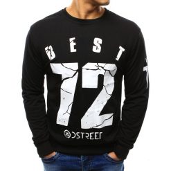 Bluzy męskie: Bluza męska z nadrukiem czarna (bx3301)
