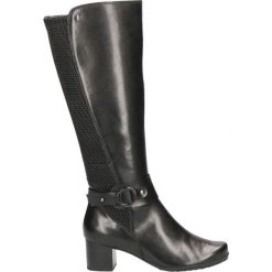 Caprice Kozaki XL czarny female czarny 37.5 (UK4.5). Czarne kozaki damskie Caprice, ze skóry, bez obcasa, na zamek. Za 549,00 zł.