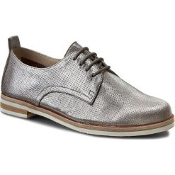 Oxfordy CAPRICE - 9-23200-28 Grey Metalic 220. Szare jazzówki damskie marki Caprice, ze skóry, na obcasie. W wyprzedaży za 199,00 zł.