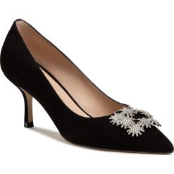 Szpilki STUART WEITZMAN - Kelsey 75 9L53266 Black Suede. Czarne półbuty damskie Stuart Weitzman, z aplikacjami, ze skóry, eleganckie, bez obcasa, na obcasie, bez zapięcia. W wyprzedaży za 1219,00 zł.