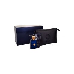 Versace Pour Homme Dylan Blue zestaw Edt 100 ml + Żel pod prysznicl 100 ml + Kosmetyczka dla mężczyzn. Niebieskie kosmetyczki męskie marki VERSACE, z aplikacjami. Za 186,06 zł.