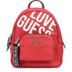 Guess Haidee Plecak Czerwony. Czerwone plecaki damskie Guess, w paski, z materiału. Za 548,95 zł.