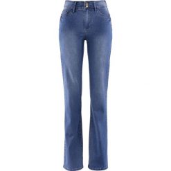 Boyfriendy damskie: Dżinsy „Power stretch push-up”, Bootcut bonprix niebieski „stone used”