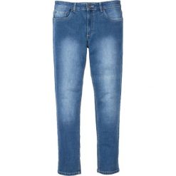 Dżinsy ze stretchem Skinny Fit Straight bonprix niebieski "medium bleached". Niebieskie jeansy męskie bonprix, m, bez wzorów. Za 109,99 zł.
