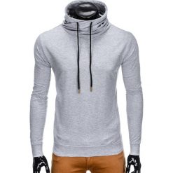 Bluzy męskie: BLUZA MĘSKA ZE STÓJKĄ B781 – SZARA