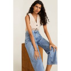 Mango - Jeansy Culotte. Niebieskie jeansy damskie Mango, z podwyższonym stanem. Za 119,90 zł.