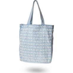 TORBA pinko. Niebieskie torebki klasyczne damskie Pinko, bez wzorów, z jeansu, eleganckie, bez dodatków. W wyprzedaży za 340,38 zł.