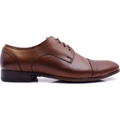 Brązowe półmatowe męskie buty wizytowe T97. Pomarańczowe buty wizytowe męskie Modini Moda Męska, ze skóry, bez zapięcia. W wyprzedaży za 270,00 zł.