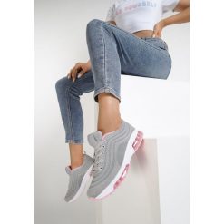 Szaro-Różowe Buty Sportowe Rhaelaira. Szare buty sportowe damskie Renee, bez wzorów, z jeansu, sportowe. Za 109,99 zł.