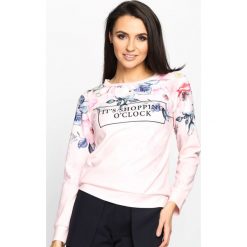 Bluzy rozpinane damskie: Różowa Bluza Shopping Clock