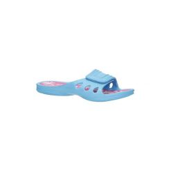 Buty do sportów wodnych American Niebieskie klapki A086-170605-2W. Niebieskie klapki damskie marki American, bez wzorów, bez obcasa. Za 29,99 zł.