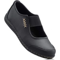 Baleriny bonprix czarny. Czarne baleriny damskie bonprix, bez wzorów, bez obcasa. Za 74,99 zł.
