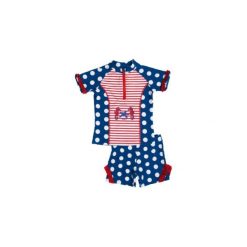 Spodnie niemowlęce: Playshoes Girls Strój kąpielowy-komplet UV Konik morski niebieski/biały