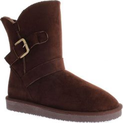 Buty zimowe damskie: Zimowe botki „Eden” w kolorze ciemnobrązowym