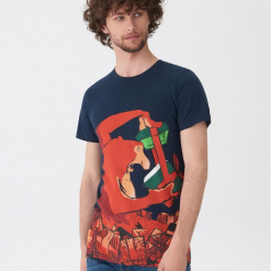 T-shirt ze świątecznym motywem - Granatowy. Niebieskie t-shirty męskie House, l. Za 39,99 zł.