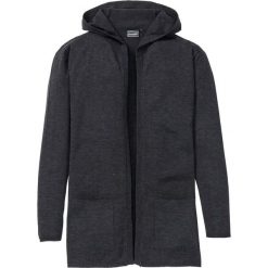 Dłuższy sweter bez zapięcia bonprix antracytowy melanż. Szare swetry męskie bonprix, m, bez wzorów, bez kołnierzyka, bez kaptura. Za 37,99 zł.