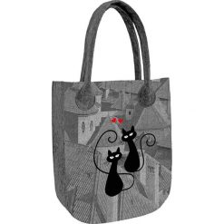 Torebka "City" w kolorze szarym ze wzorem - (S)35 x (W)42 x (G)10 cm. Szare torebki klasyczne damskie Bertoni, z materiału. W wyprzedaży za 57,95 zł.