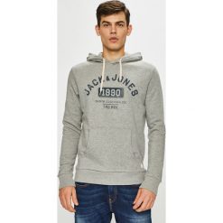 Jack & Jones - Bluza. Szare bluzy męskie Jack & Jones, xl, z nadrukiem, z bawełny, z kapturem, bez rękawów, z kapturem. Za 129,90 zł.