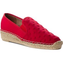 Espadryle TOMMY HILFIGER - Corporate Slip On Espadrille FW0FW02263 Tango Red 611. Czerwone tomsy damskie TOMMY HILFIGER, z materiału, na płaskiej podeszwie. W wyprzedaży za 179,00 zł.