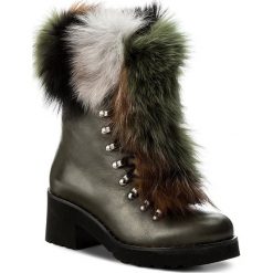 Botki EVA MINGE - Aina 2B 17SF1372274EF 162. Zielone botki damskie na obcasie Eva Minge, ze skóry. W wyprzedaży za 429,00 zł.