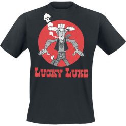 Lucky Luke Daisy Town T-Shirt czarny. Czarne t-shirty męskie marki Lucky Luke, m, z nadrukiem, z okrągłym kołnierzem. Za 74,90 zł.