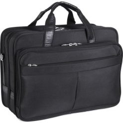 Nylonowa torba biznesowa na laptopa 17" Mcklein Walton 73985. Czarne torby podróżne Mcklein, w paski, z nylonu, klasyczne. Za 734,02 zł.