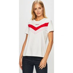 Levi's - Top. Białe bluzki damskie Levi's®, s, z nadrukiem, z bawełny, z okrągłym kołnierzem. Za 149,90 zł.